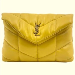 Saint Laurent Puffer Small Pouch Sunflower NWT